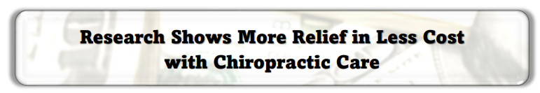 Research Shows More Relief in Less Cost with Chiropractic care